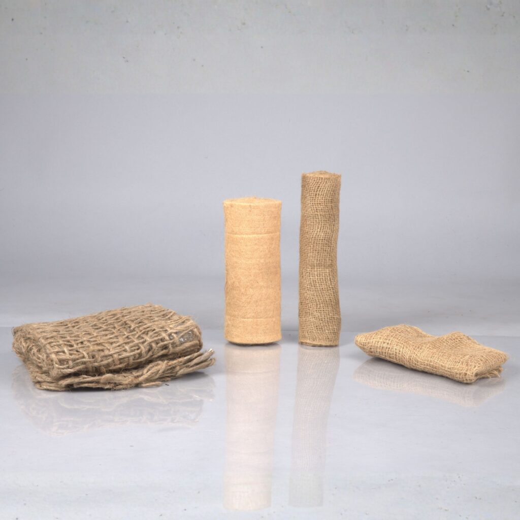 Wholesale jute landscaping fabrics for US erosion-control and landscaping suppliers by Indian Crafts Supply