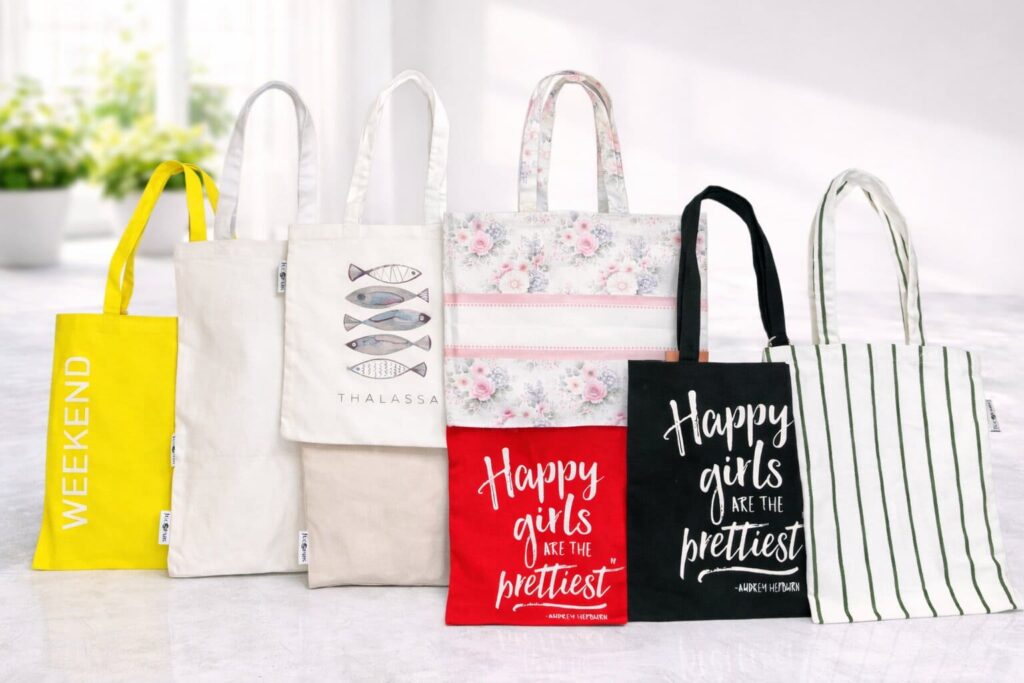 Wholesale cotton tote bags for US retailers, distributors, Supermarket stores, Amazon Sellers and promotional merchandise programs by Indian Craft Supply